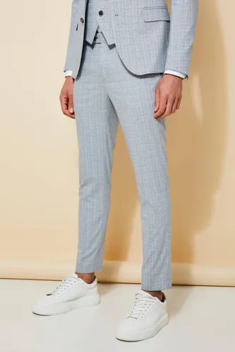 Men's Super Skinny Check Suit Trousers - Grey - 30L, Grey