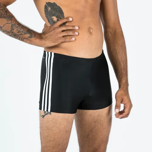 Men's Swimming Boxer Swimsuit Adidas 3s Black White