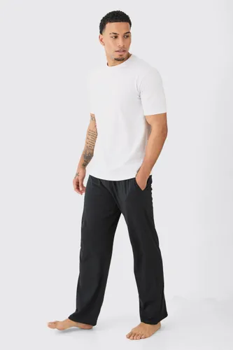 Men's T-Shirt & Bottom Lounge Set - White - S, White