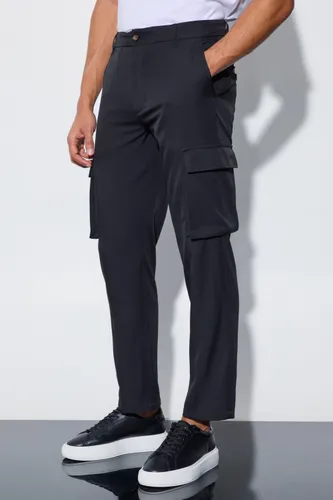 Men's Tailored Cargo Straight Fit Trousers - Black - 28, Black