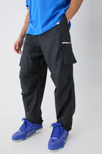 Men's Tailored Cargo Zip Pocket Trousers - Black - 28, Black