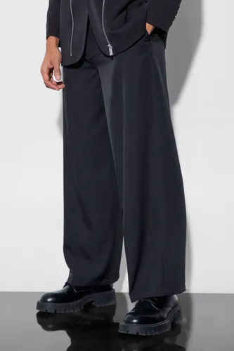 Men's Tailored Oversized Wide Leg Trousers - Black - 28, Black