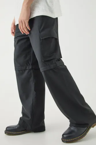 Men's Tailored Zip Off Cargo Hybrid Trousers - Black - 30, Black