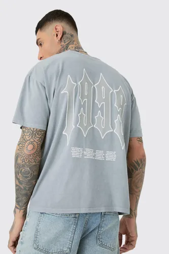Mens Tall 1999 Back Print Graphic T-shirt In Grey, Grey