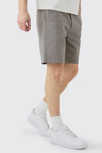 Men's Tall Fixed Waist Slim Fit Chino Shorts In Grey - 30, Grey