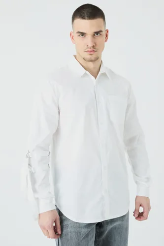 Men's Tall Longsleeve Cinch Strap Shirt - White - S, White