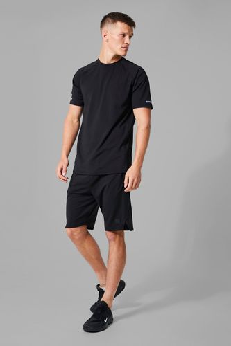 Men's Tall Man Active T Shirt & Short Set - Black - S, Black