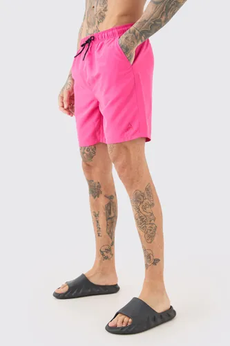 Men's Tall Mid Length Man Swim Short - Pink - S, Pink