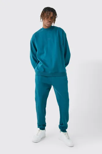 Men's Tall Offcl Oversized Extended Neck Sweatshirt Tracksuit - Blue - S, Blue