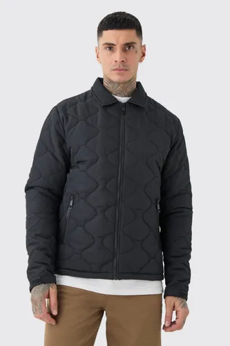 Men's Tall Onion Quilted Collar Jacket In Black - S, Black