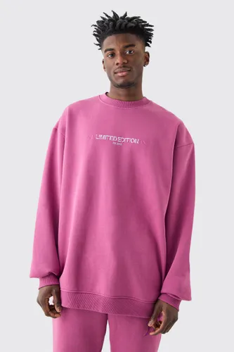 Men's Tall Oversized Extended Neck Limited Sweatshirt - Pink - S, Pink