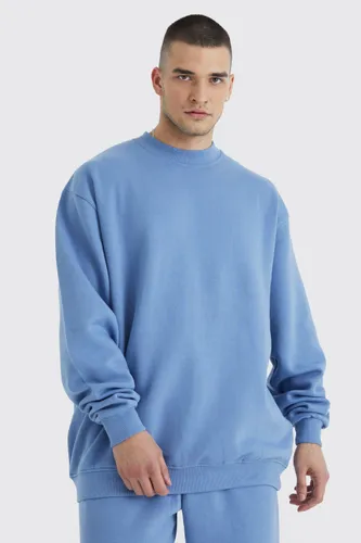 Men's Tall Oversized Extended Neck Sweatshirt - Blue - S, Blue