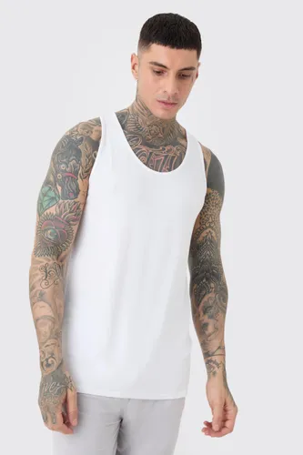 Men's Tall Premium Modal Mix Lounge Vest - White - S, White