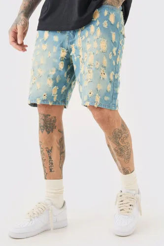 Men's Tall Relaxed All Over Laser Needle Short - Blue - 30, Blue