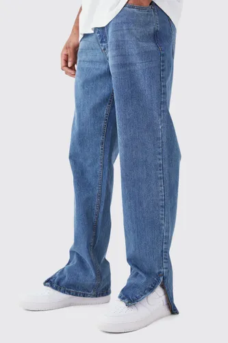 Men's Tall Relaxed Rigid Zip Hem Jeans - Blue - 32, Blue