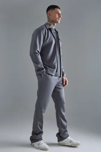 Men's Tall Scuba Harrington Jacket Set - Grey - S, Grey