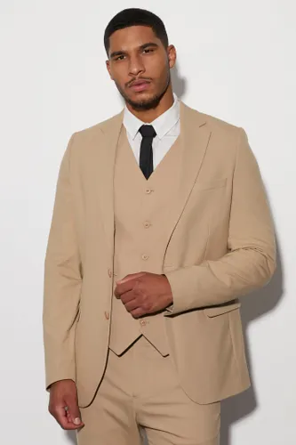 Men's Tall Single Breasted Beige Slim Suit Jacket - 36, Beige