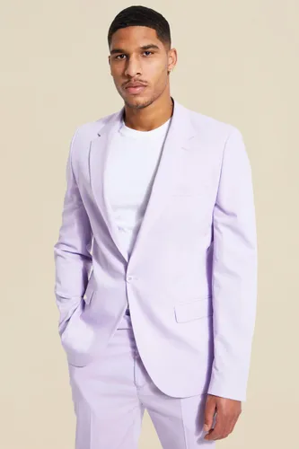 Men's Tall Single Breasted Slim Suit Jacket - Purple - 28, Purple