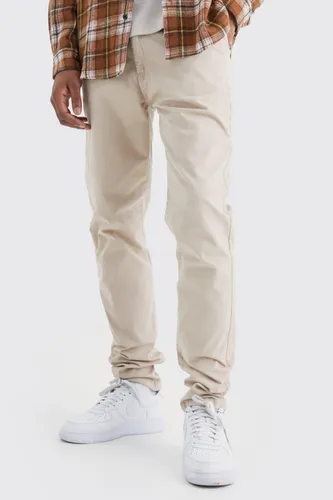 Men's Tall Slim Chino Trouser With Woven Tab - Beige - 30, Beige