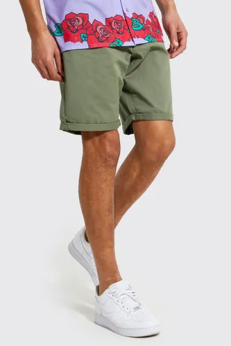 Men's Tall Slim Fit Chino Shorts - Green - 30, Green