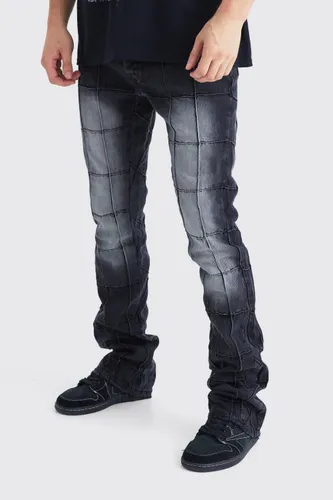 Men's Tall Slim Rigid Flare Panelled Gusset Jean - Black - 32, Black
