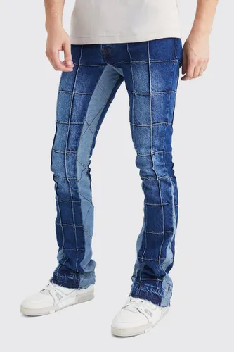 Men's Tall Slim Rigid Flare Panelled Gusset Jean - Blue - 32, Blue