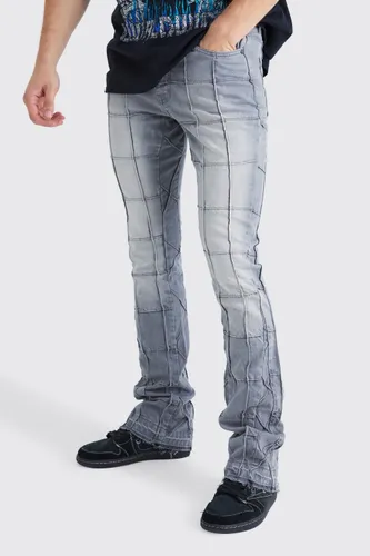Men's Tall Slim Rigid Flare Panelled Gusset Jean - Grey - 32, Grey