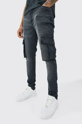 Men's Tall Super Skinny Cargo Jeans - Black - 32, Black
