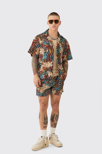 Men's Tiger Shirt & Swim Short Set - Multi - S, Multi