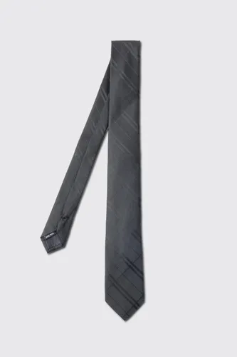 Men's Tonal Check Slim Tie - Black - One Size, Black