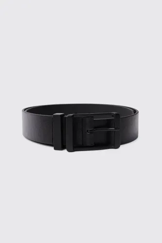 Men's Tonal Faux Leather Belt - Black - L, Black