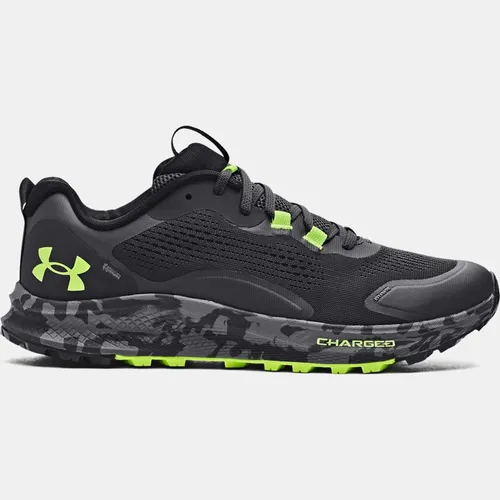 Men's  Under Armour  Charged Bandit Trail 2 Running Shoes Jet Gray / Black / Lime Surge
