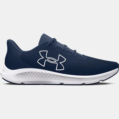 Men's  Under Armour  Charged Pursuit 3 Big Logo Running Shoes Academy / Academy / White