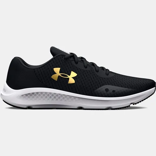 Men's  Under Armour  Charged Pursuit 3 Running Shoes Black / Black / Metallic Gold
