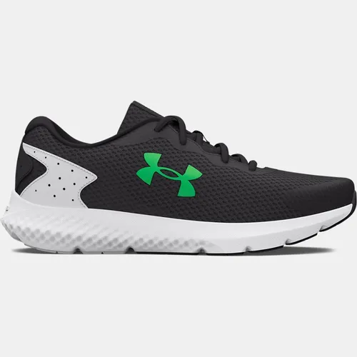 Men's  Under Armour  Charged Rogue 3 Running Shoes Jet Gray / Halo Gray / Green Screen