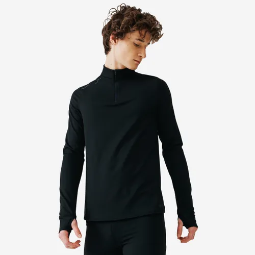 Men's Warm Long-sleeved Running T-shirt Black
