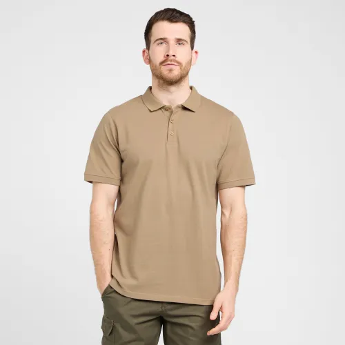 Men's Washed Polo Shirt, Beige