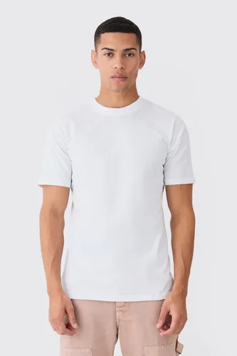 Mens White Basic Crew Neck T-shirt, White
