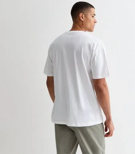 Men's White Cotton Tokyo Logo Oversized T-Shirt New Look