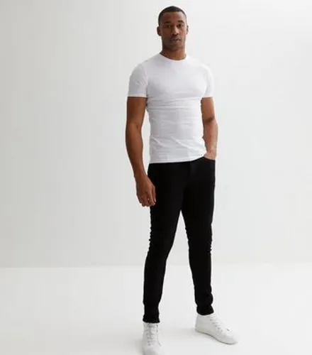 Men's White Crew Neck Muscle Fit T-Shirt New Look