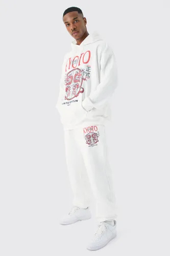 Mens White Limited Edition Dragon Graphic Tracksuit, White