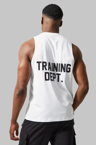 Mens White Man Active Training Dept Performance Vest, White