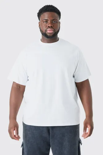 Mens White Plus Basic Crew Neck T-shirt, White