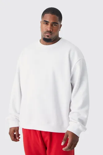 Mens White Plus Boxy Sweatshirt, White