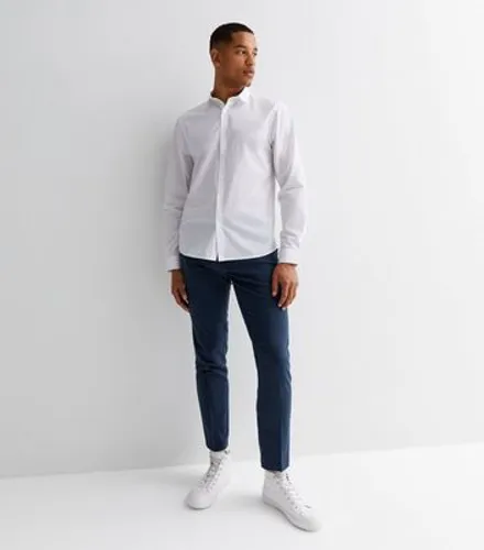 Men's White Poplin Long Sleeve Regular Fit Shirt New Look