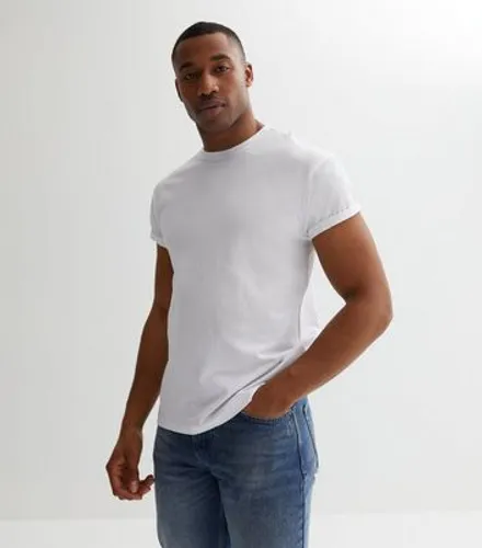 Men's White Roll Sleeve T-Shirt New Look