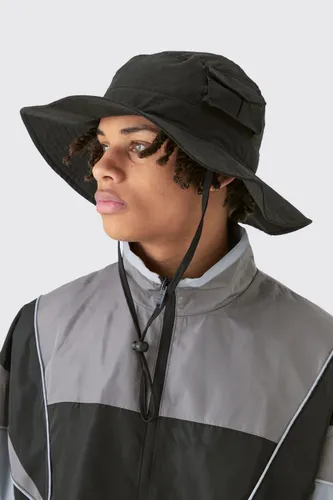 Men's Wide Brim Fisherman Hat In Black - M/L, Black