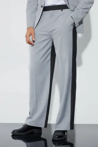 Men's Wide Fit Colour Block Half And Half Trouser - Grey - 28, Grey