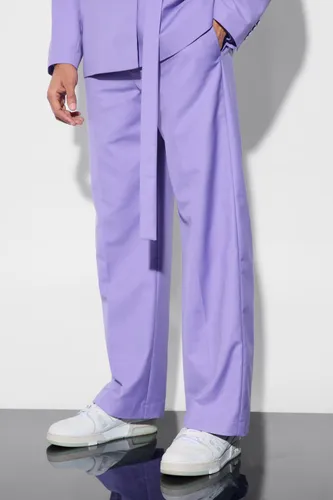 Men's Wide Fit Suit Trousers - Purple - 28, Purple