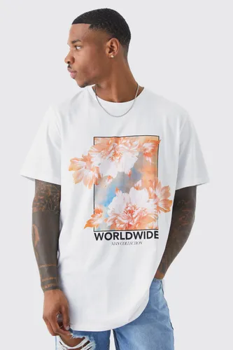 Men's Worldwide Floral Graphic T-Shirt - White - M, White